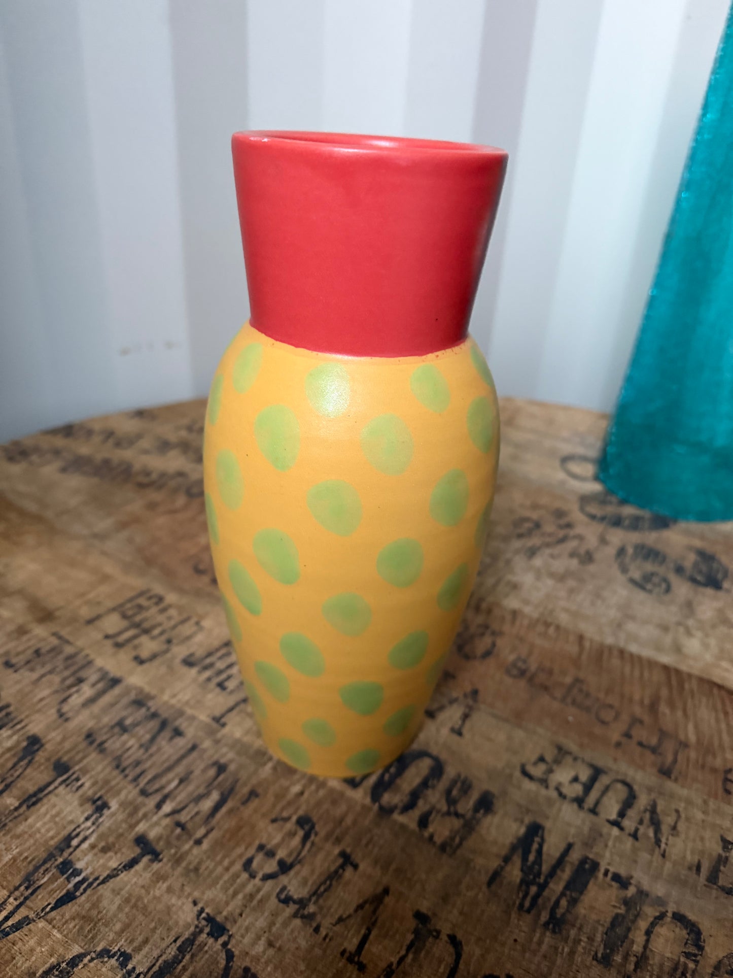 Paradis Keramik Laholm – colorful handmade vase, retro design Paradis Keramik Laholm – färgglad handgjord vas, retro design