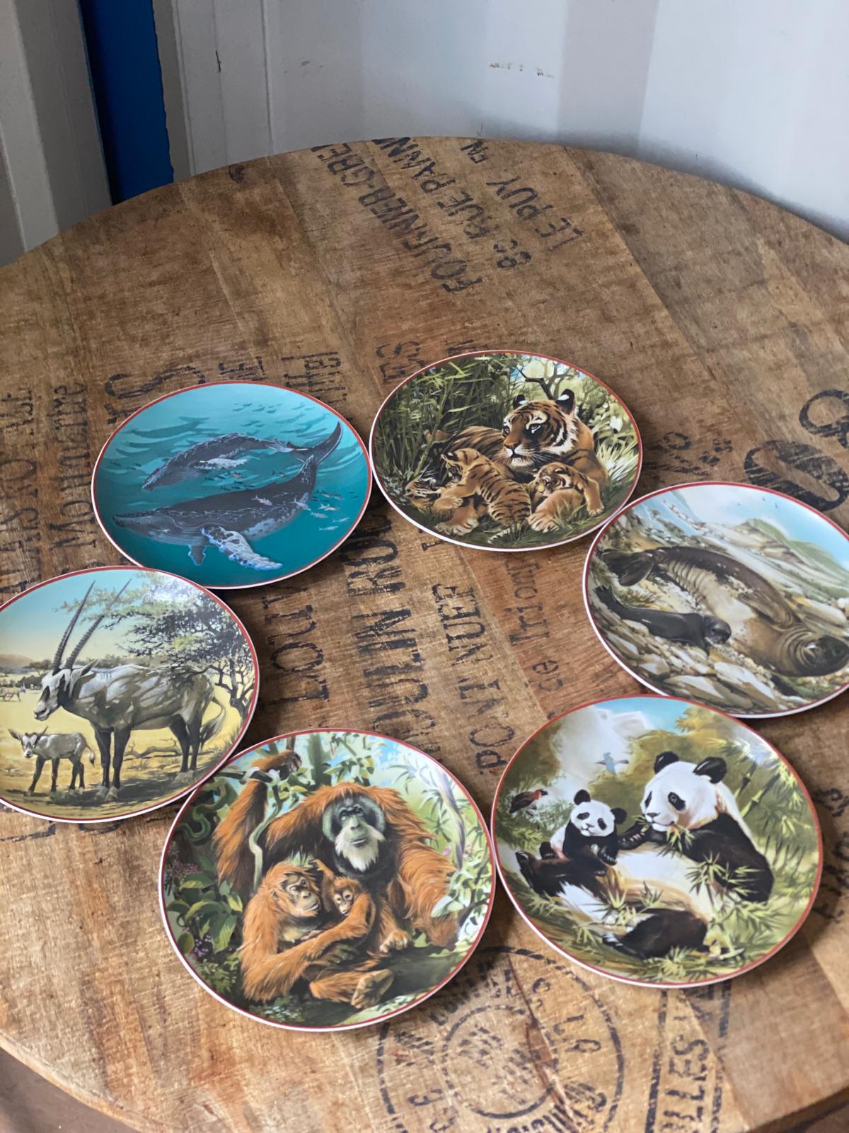 Heinrich Germany -World Wildlife Fund samlartallrikar .set om 6 st