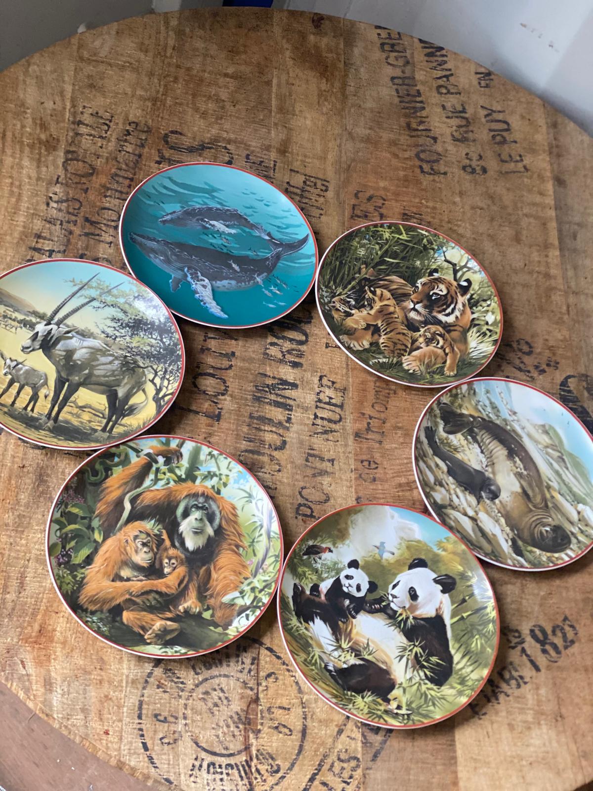 Heinrich Germany -World Wildlife Fund samlartallrikar .set om 6 st